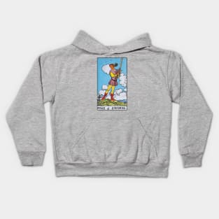 Page of swords tarot card Kids Hoodie